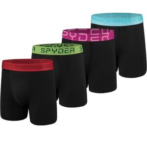 Spyder Performance Boxer Briefs Men 4 Pack Variety Waistband Set Size S (28-30)